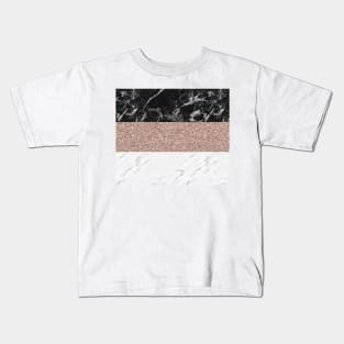 Marble stripes - Deauville rose gold Kids T-Shirt